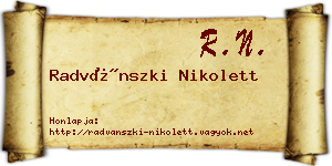 Radvánszki Nikolett névjegykártya
