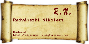 Radvánszki Nikolett névjegykártya