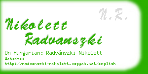 nikolett radvanszki business card